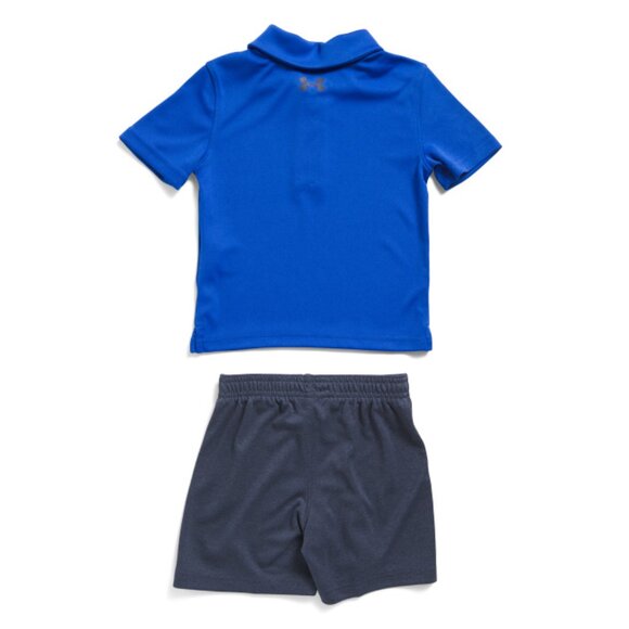 UNDER ARMOUR Team Royal Toddler Boys 2pc Polo Tee And Shorts Set - Picture 2 of 2